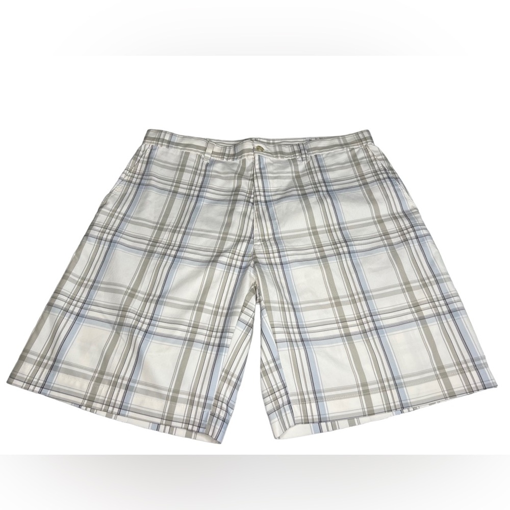 PGA Tour Plaid Golf Shorts White Size 36 - Picture 2 of 5